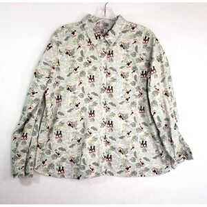 Croft & Barrow Shirt Womens Petite XL Toucan‎ Button Down Tropical Print Casual